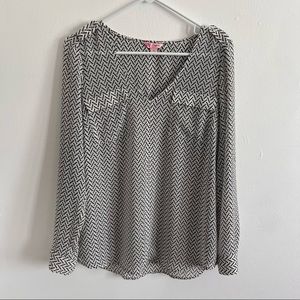 CANDIES black & white sheer blouse (Sz L)